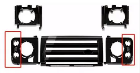 Land Rover старый Defender решётка радиатора комплект SVX чёрный Don't Need Change SVX Lamps — Land Rover