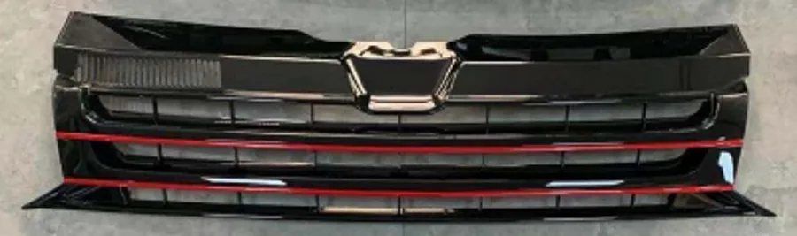 VW T5.1 2010-2015 Badgeless решётка радиатора с красный накладка — Volkswagen